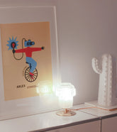 Lampe a poser - Clara- Globe en verre Vintage ciselé et Base en laiton